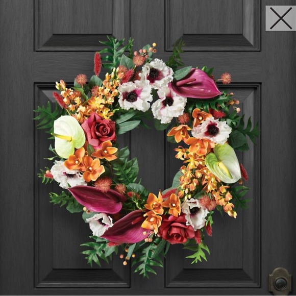 Frontgate Orchid Wreath - NWT - Picture 3 of 16
